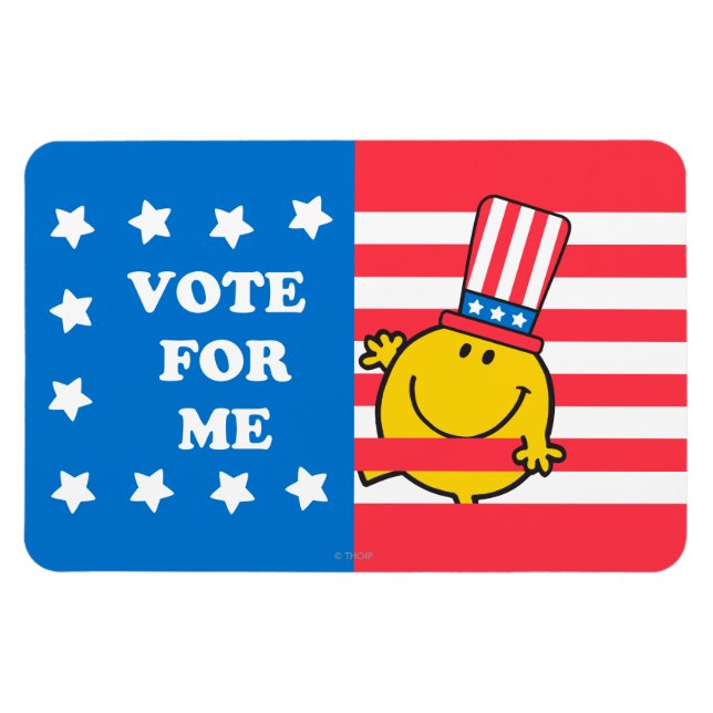 Mr. Happy Vote For Me Flag Magnet (Horizontal)