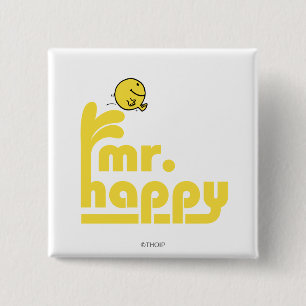 Mr. Happy Water Fountain 2 Inch Square Button