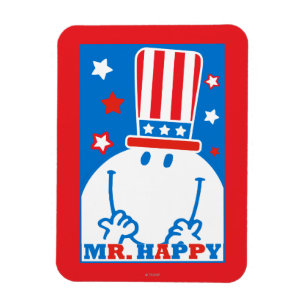 Mr. Happy With Patriotic Hat Magnet