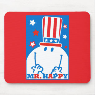 Mr. Happy With Patriotic Hat Mouse Pad