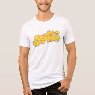 Mr. Happy   Yellow Lettering Tri-Blend Shirt