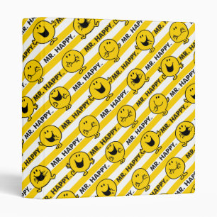 Mr Happy Yellow Stripes Pattern Binder