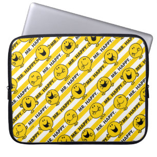 Mr Happy   Yellow Stripes Pattern Laptop Sleeve