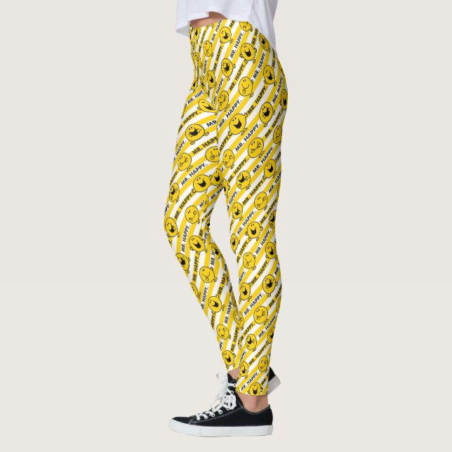Mr Happy | Yellow Stripes Pattern Leggings (Left)