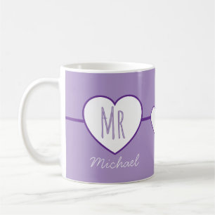 Mr Heart Purple coffee mug