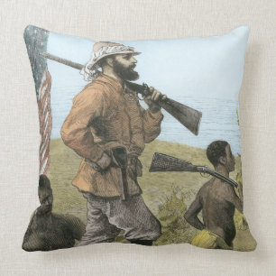 Mr. Henry Morton Stanley (1841-1904) Approaching L Throw Pillow