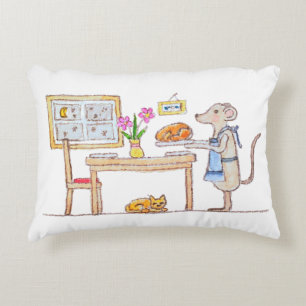 Mr Hiddle Cooks Turkey Season Greetings Card Accent Pillow