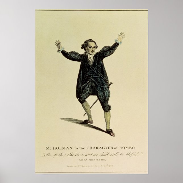Mr Holman in the Character of Romeo, pub. 1784 Poster (Front)