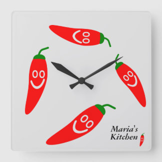 Mr. Hot Pepper - Personalized Kitchen Square Wall Clock