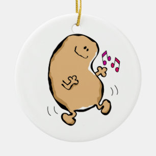 Mr Human Bean Doing The Jiggy Ceramic Ornament