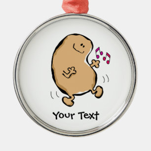 Mr Human Bean Doing The Jiggy Metal Ornament