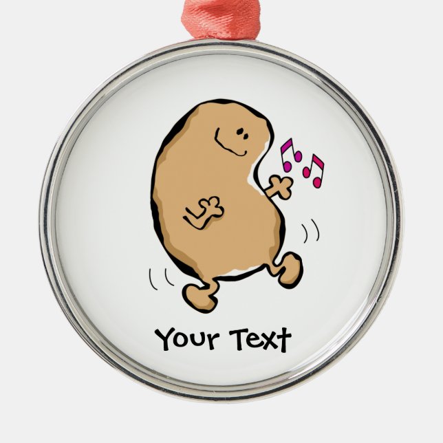 Mr Human Bean Doing The Jiggy Metal Ornament (Front)