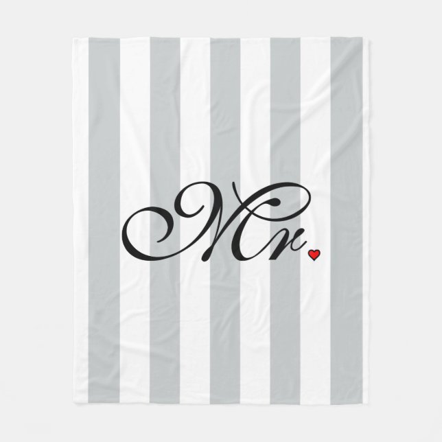 Mr. Husband Groom Click to Customize Colour Fleece Blanket (Front)
