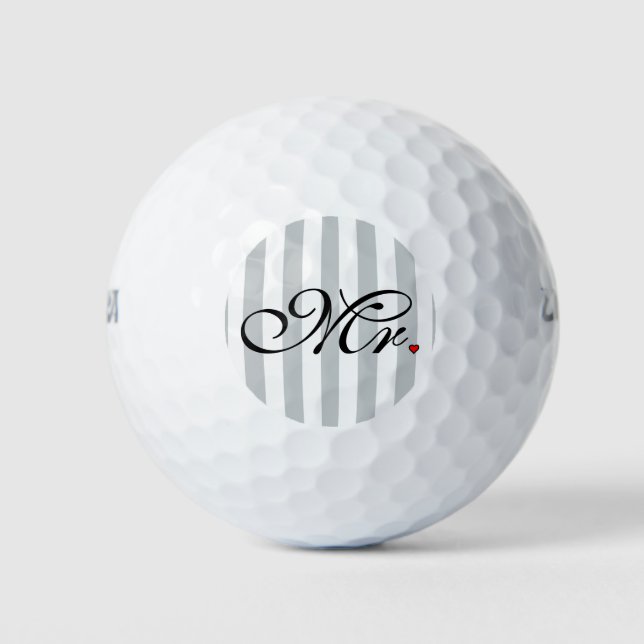 Mr. Husband Groom Click to Customize Colour Golf Balls (Front)