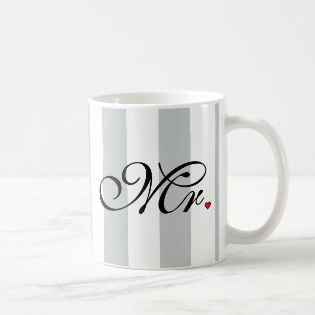 Mr. Husband Groom Click to Customize Colour Stripe Coffee Mug (Right)