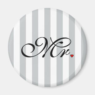 Mr. Husband Groom Click to Customize Colour Stripe Magnet