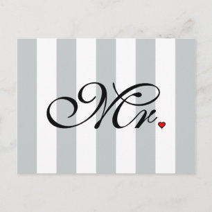 Mr. Husband Groom Click to Customize Colour Stripe Postcard