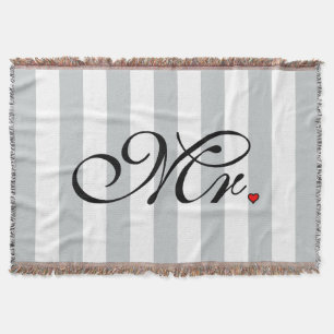 Mr. Husband Groom Click to Customize Colour Stripe Throw Blanket
