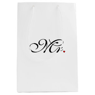 Mr. Husband Groom His Her Newly Weds Medium Gift Bag