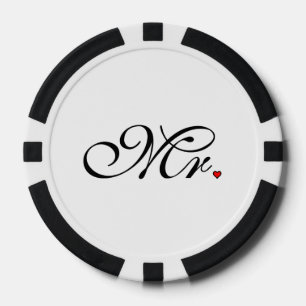 Mr. Husband Groom His Her Newly Weds Poker Chips