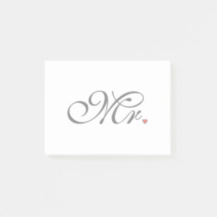 Mr. Husband Groom His Her Newly Weds Post-it Notes