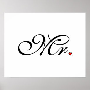 Mr. Husband Groom His Her Newly Weds Poster