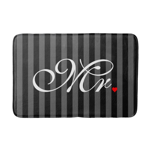 Mr. Husband Groom His Hers Newly Weds Bath Mat (Front)
