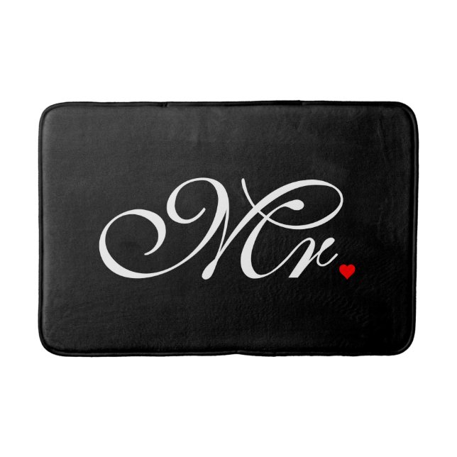 Mr. Husband Groom His Hers Newly Weds Bath Mat (Front)