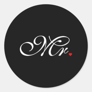 Mr. Husband Groom His Hers Newly Weds Classic Round Sticker