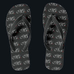 Mr. Husband Groom His Hers Newly Weds Flip Flops<br><div class="desc">Mr. and Mrs. Husband Wife His Hers Newly Weds on a custom set of flip flops to wear or to share. Embroidery designs you can easily personalize are available in a selection of popular colour options. Use the "Ask this Designer" link to contact us with your special design requests or...</div>