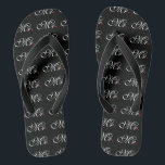 Mr. Husband Groom His Hers Newly Weds Flip Flops<br><div class="desc">Mr. and Mrs. Husband Wife His Hers Newly Weds on a custom set of flip flops to wear or to share. Embroidery designs you can easily personalize are available in a selection of popular colour options. Use the "Ask this Designer" link to contact us with your special design requests or...</div>