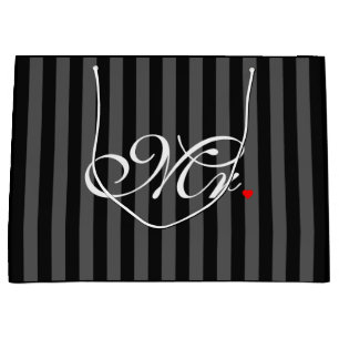 Mr. Husband Groom His Hers Newly Weds Large Gift Bag