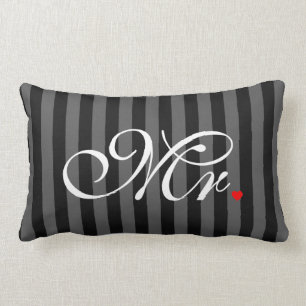 Mr. Husband Groom His Hers Newly Weds Lumbar Pillow