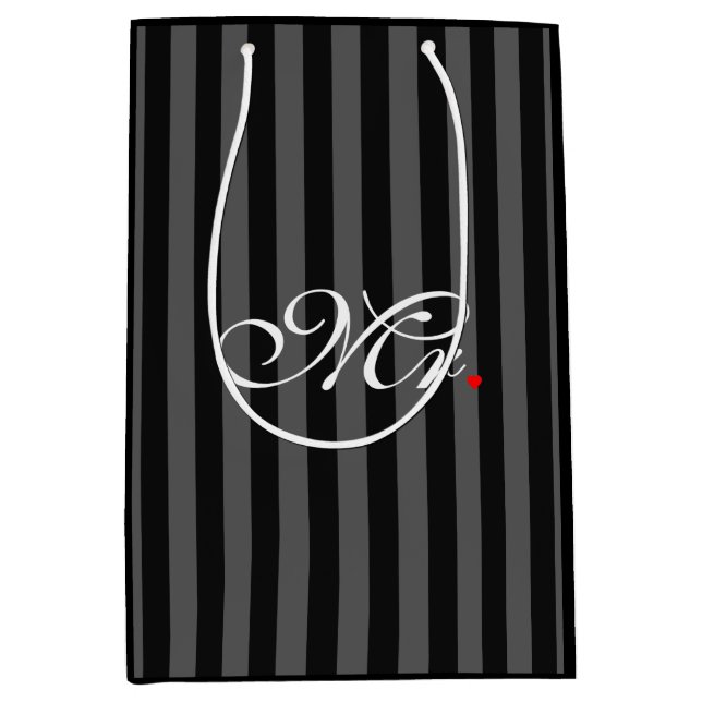 Mr. Husband Groom His Hers Newly Weds Medium Gift Bag (Front)