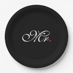 Mr. Husband Groom His Hers Newly Weds Paper Plate