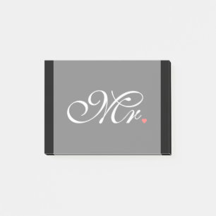 Mr. Husband Groom His Hers Newly Weds Post-it Notes
