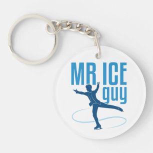 Mr Ice Guy Figure Skating Men Boys Skater Keychain