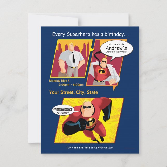 Mr. Incredible Birthday Invitation (Front)