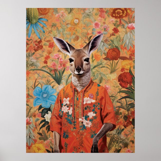 Mr. Kangaroo in his garden Poster (Front)