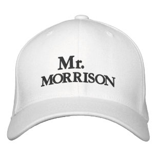 Mr. Last Name black white personalized custom Embroidered Hat