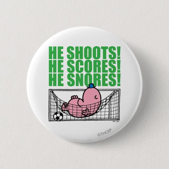 Mr. Lazy Napping In A Soccer Goal 2 Inch Round Button (Front)