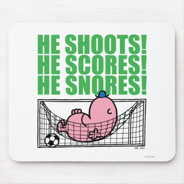 Mr. Lazy Napping In A Soccer Goal Mouse Pad (Front)