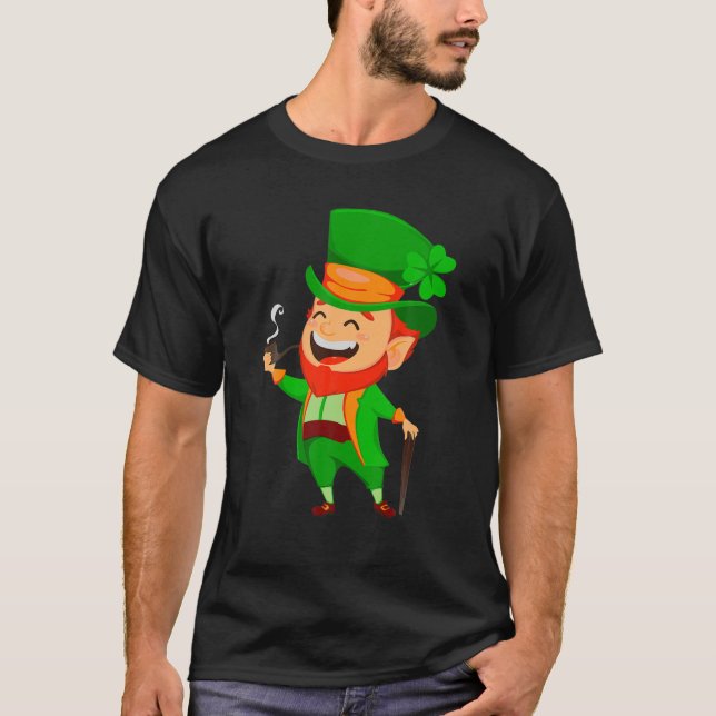 Mr. Leprechaun Irish Clover St Patrick's Day Green T-Shirt (Front)