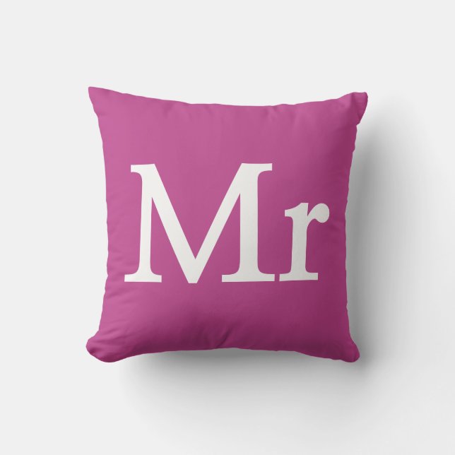 Mr letter Monogram - Mr and Mrs cushion (Front)