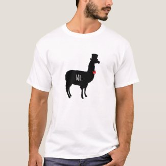 MR. Llama  newlywed t shirt