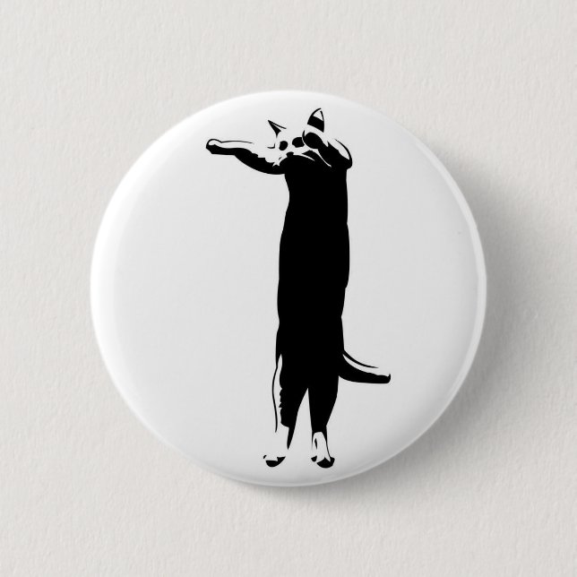 Mr Long Cat Badge 2 Inch Round Button (Front)