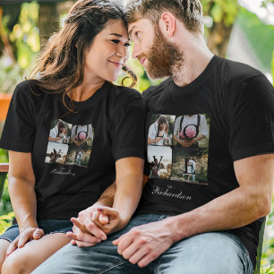 Mr. Love Newlyweds Wedding Photo Collage Black T-Shirt