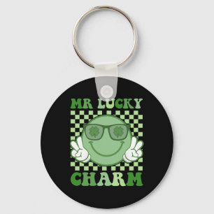 Mr Lucky Charm Suspenders St Patricks Day Boys Kid Keychain