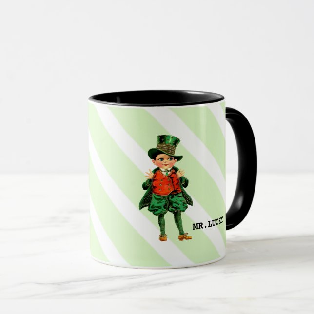 Mr. Lucky Custom Name St. Patrick's Day  Mug (Front Right)
