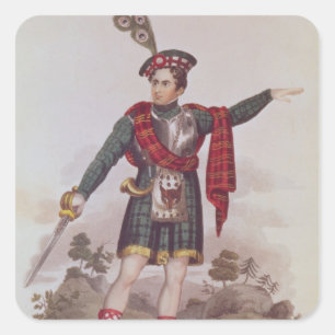 Mr. Macready in the role of Rob Roy Macgregor Square Sticker